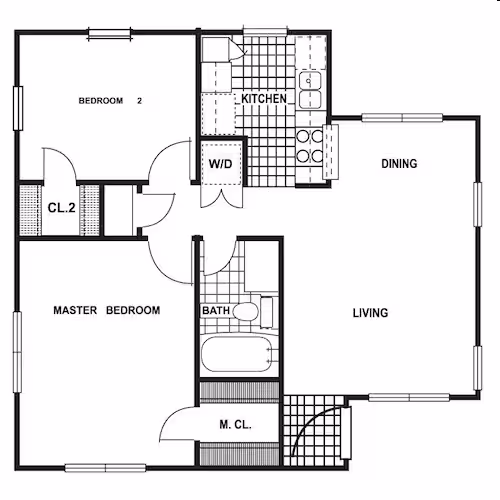 2 Bedroom 115 floor plan